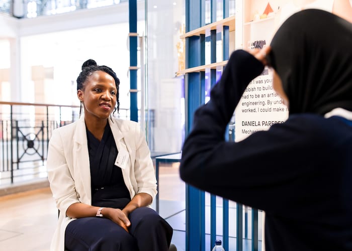 QEPrize Ambassador Eng with a student