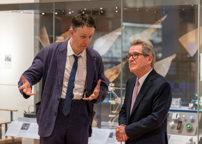 Lord Browne of Madingley with gallery Curator, Ben Russell