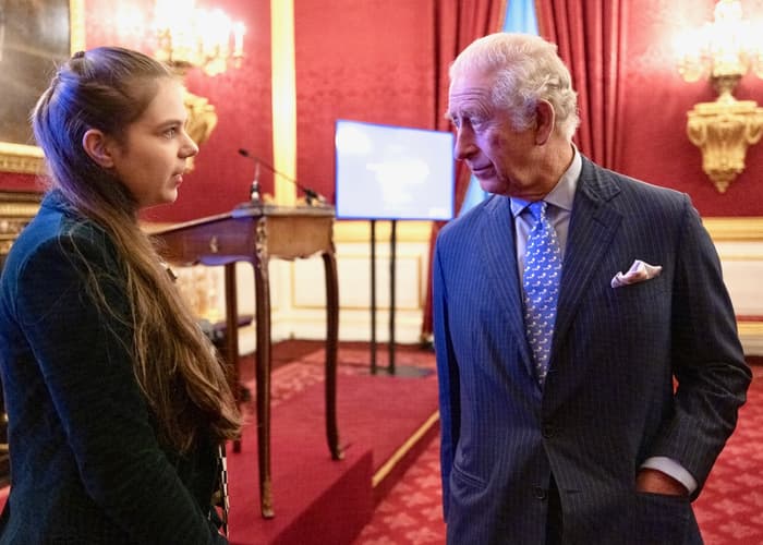 Create the Trophy winner Hannah Goldsmith meets HRH The Prince of Wales at the 2021 QEPrize Presentation