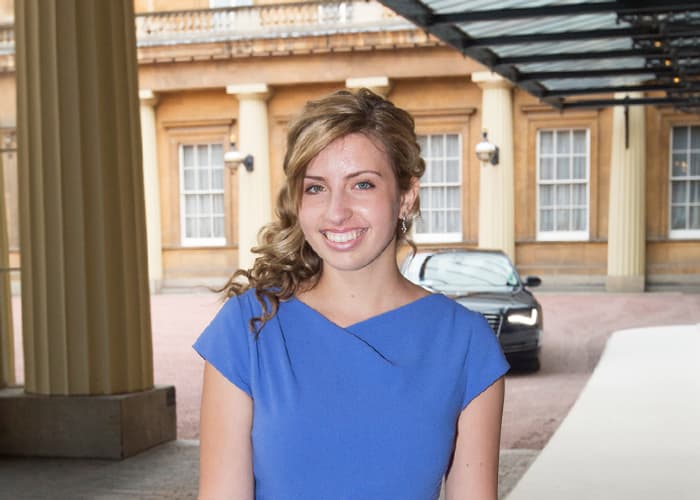 Create the Trophy winner Jennifer Leggett arriving at Buckingham Palace for the 2013 QE Prize presentation
