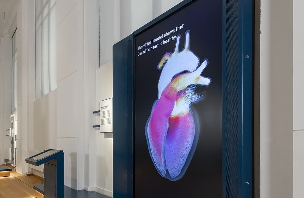 Gallery view of the Virtual Heart display located on the Engineers gallery Science Museum 4