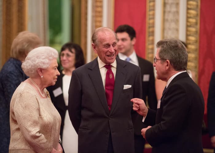 HM The Queen HRH The Duke of Edinburgh and Lord Browne at the 2015 QEPrize Presentation