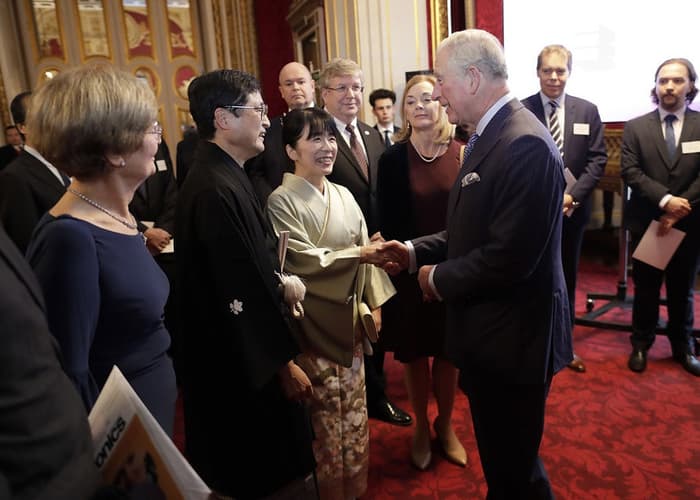 HRH The Prince of Wales meets Nobukazu Teranishi and guests at the 2017 QEPrize Presentation