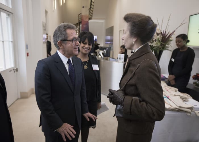 Lord Browne and HRH The Princess Royal at the 2017 QEPrize Winner Announcement