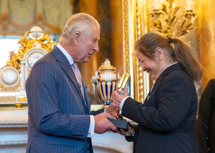 His Majesty King Charles III and Dr Aihua Wang Photograph: Jason Alden/QEPrize