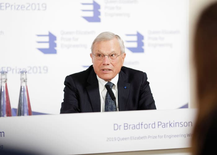 Dr Bradford Parkinson at the 2019 QEPrize Winner Announcement