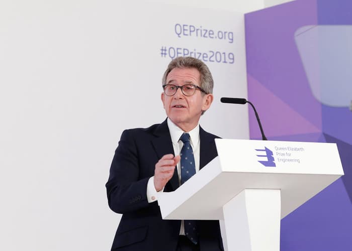 Lord Browne speaking at the 2019 QEPrize Winner Announcement