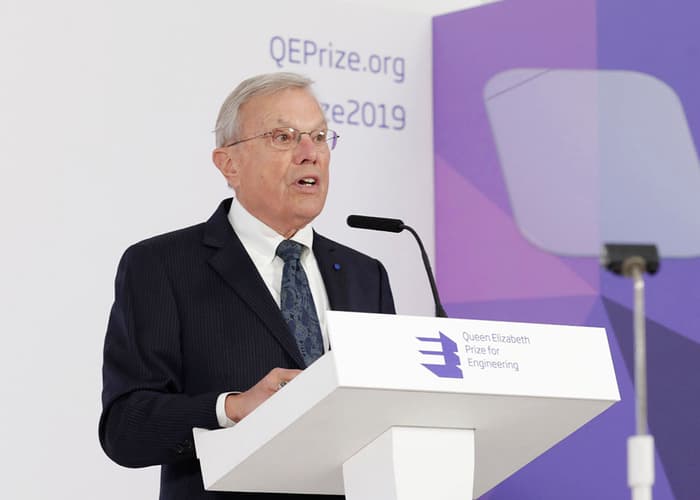 Dr Bradford Parkinson speaking at the 2019 QEPrize Winner Announcement