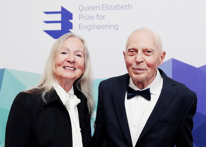 Anna Marie Spilker and Professor James Spilker at the 2019 QEPrize Winner Announcement